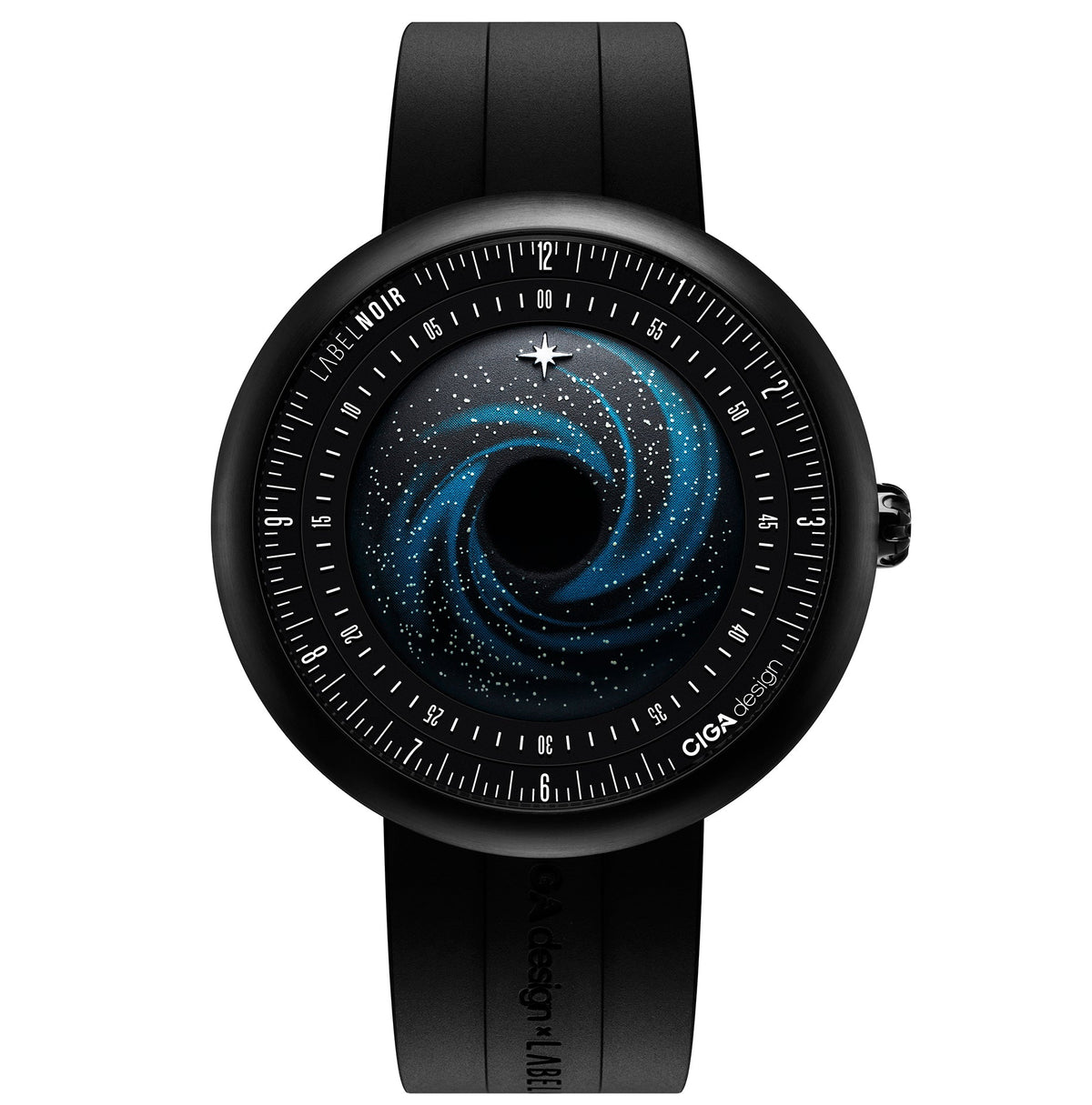 CIGA design x Label Noir Automatic Watch Blue Planet II · Black Star Edition